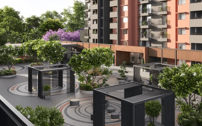 Landscaped garden area